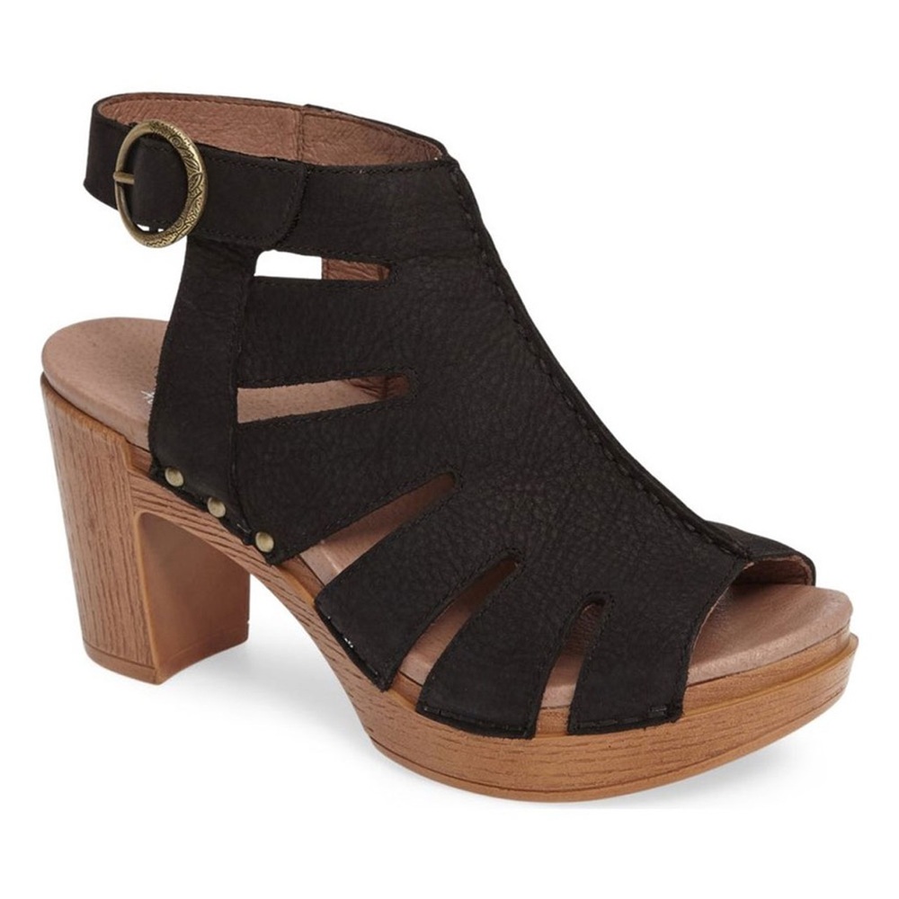 Dansko Womens Demetra Peep Toe Sandal Heel